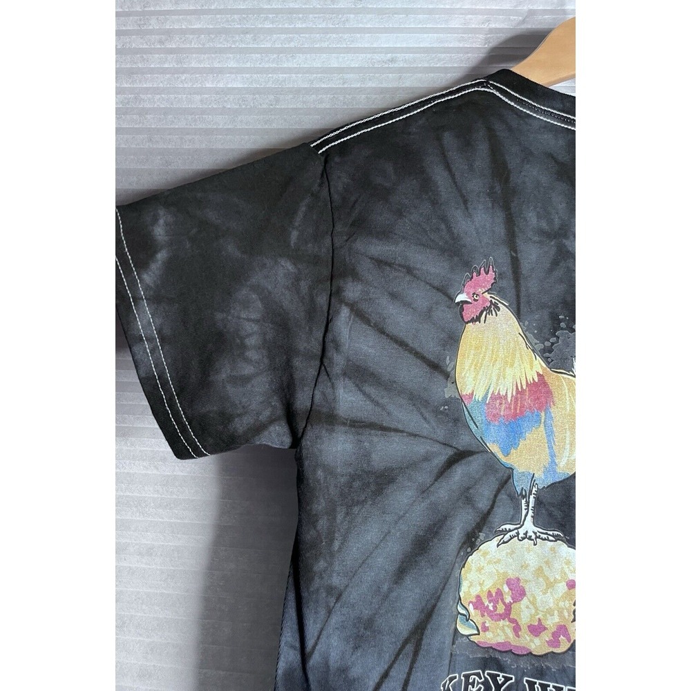 Colortone T-Shirt Men S Black Gray Tie Dye Short Sleeve Key West Florida Rooster - Picture 10 of 11